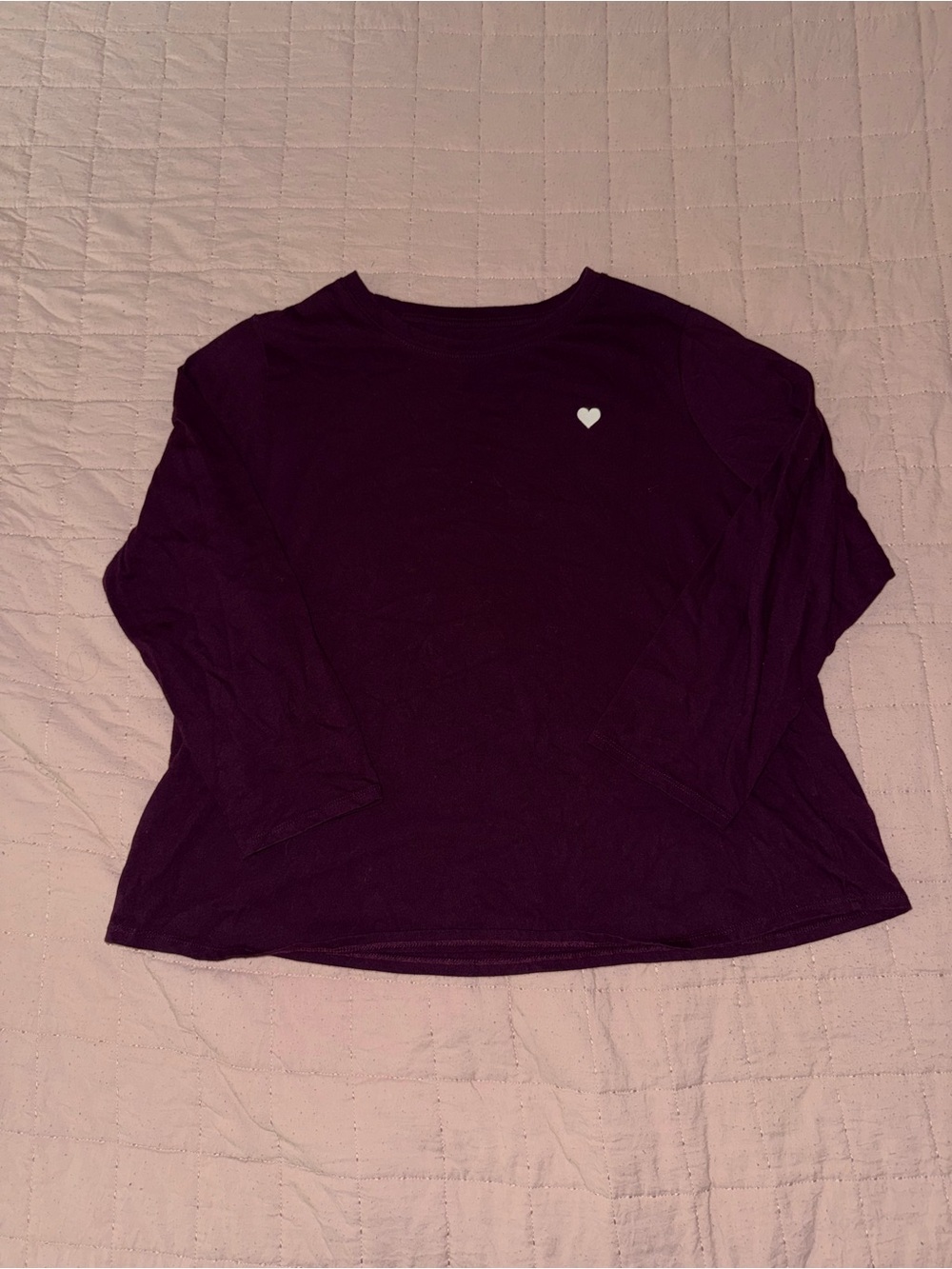 a new day Purple Long Sleeve Tee with Heart Detail